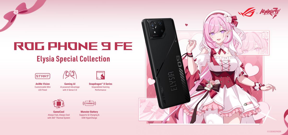 MAY PR 2025 10 21 203024 ROG ร่วมกับ Honkai Impact เปิดตัวเกมมิ่งโฟนชุดคอลเลกชันพิเศษ ROG Phone 9 FE x Honkai Impact 3rd Elysia’s Special Collection ในราคา 25,990 บาท และมีวางขายในไทยเพียง 100 ชุดเท่านั้น!