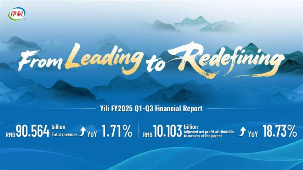 MAY PR 2025 11 12 155548 Yili เผยรายได้และกำไรสุทธิเติบโตสดใสในสามไตรมาสแรกของปี 2568 ธุรกิจไอศกรีมและนมแพะสำหรับทารกในต่างประเทศยังคงขยายตัวอย่างแข็งแกร่ง