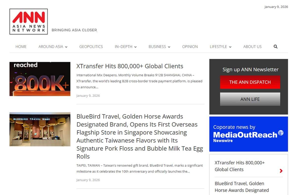 MAY PR 2026 01 12 161914 1 Media OutReach Newswire and Asia News Network (ANN) Form Corporate News Release Partnership