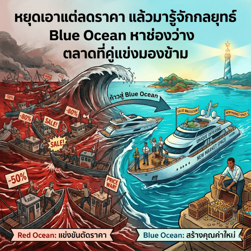 image 11 หยุดเอาแต่ลดราคา แล้วมารู้จักกลยุทธ์ Blue Ocean หาช่องว่างตลาดที่คู่แข่งมองข้าม