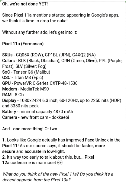 Google Pixel 11a